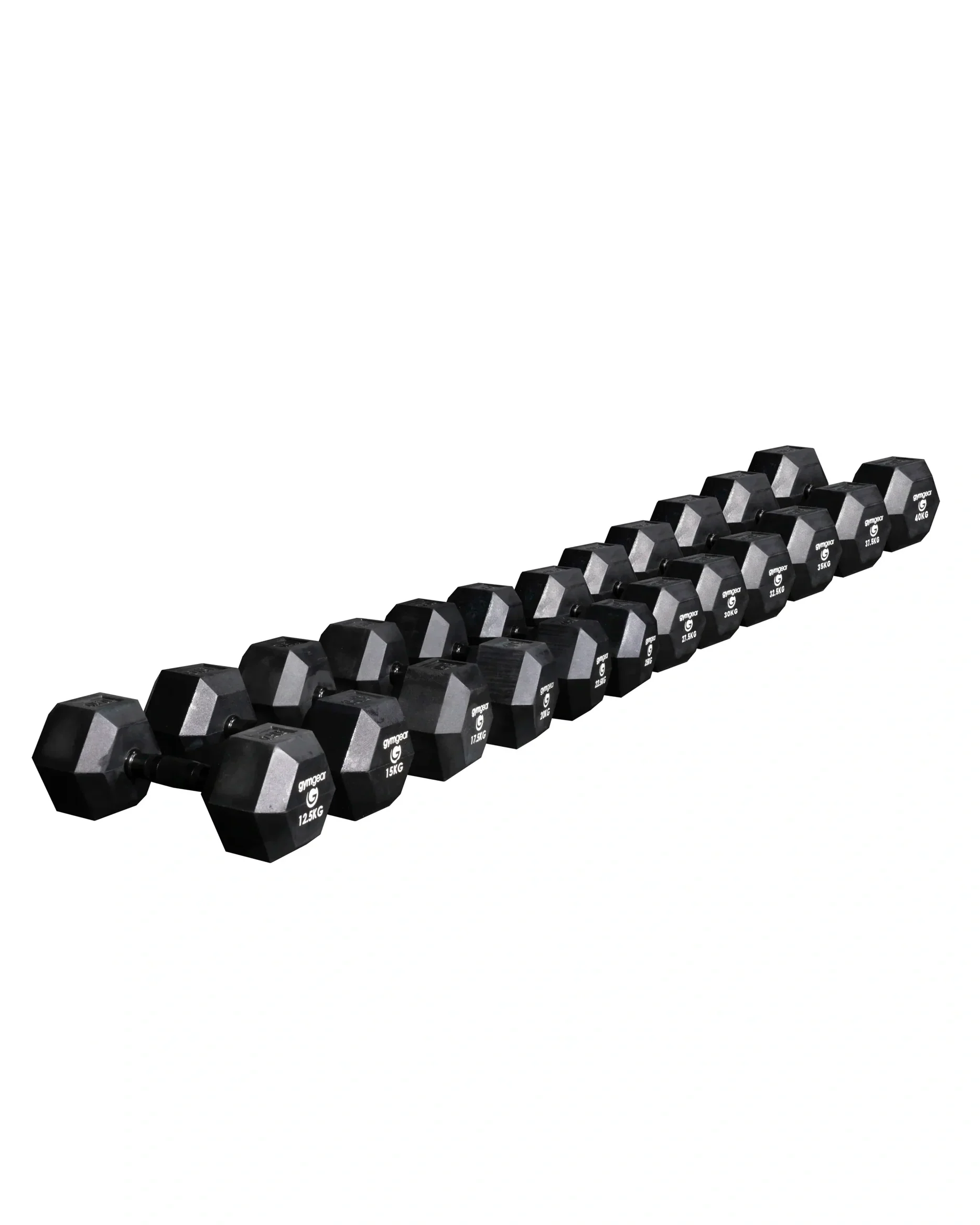 Rubber Hex Dumbbells (Black Handles) - Image 7