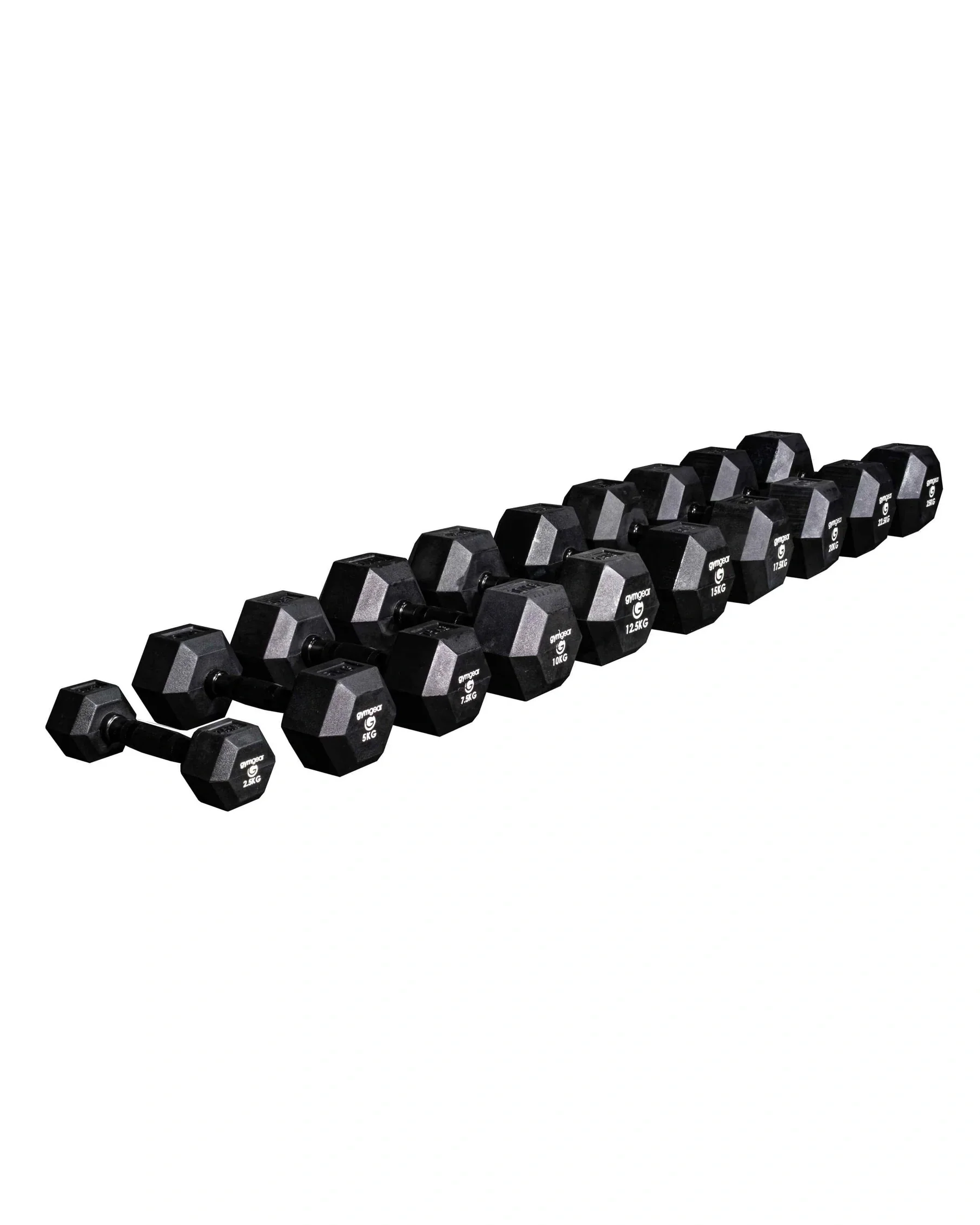 Rubber Hex Dumbbells (Black Handles) - Image 8
