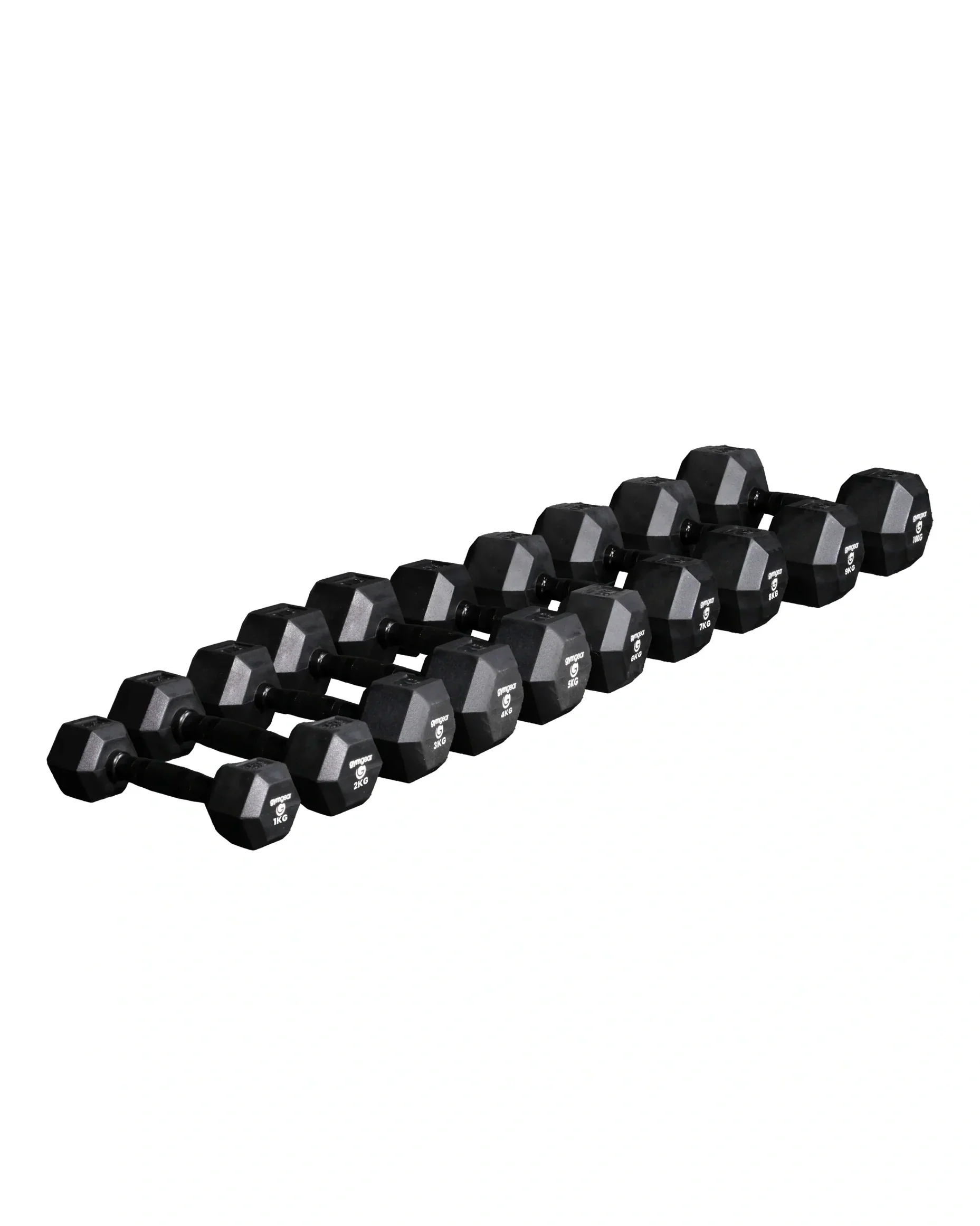Rubber Hex Dumbbells (Black Handles) - Image 9